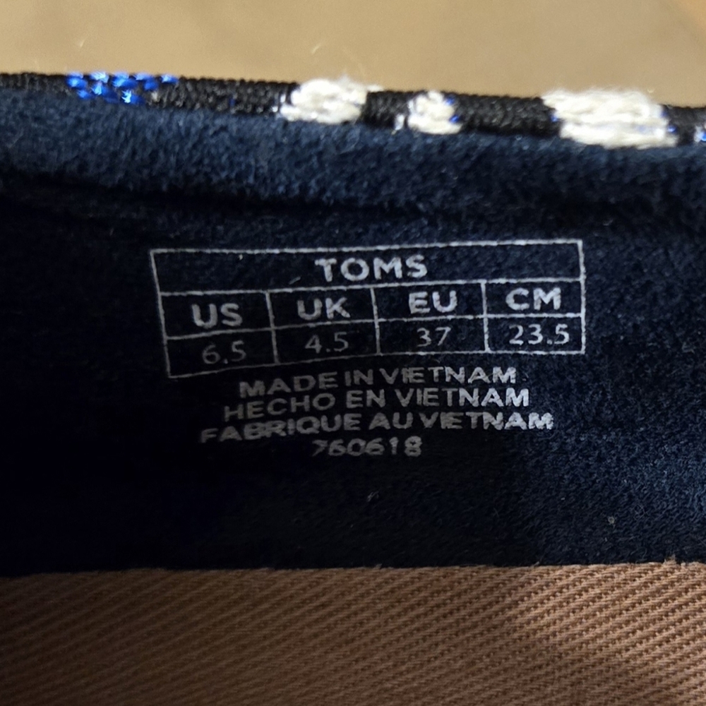Toms Embroidered Slip On Sunset Stellar Blue Jacquard Womens Shoes Size 6.5 - Picture 9 of 10